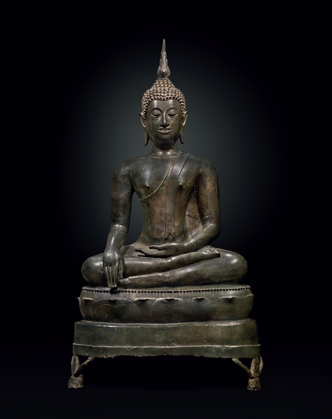 Bouddha Mâravijava, bronze,